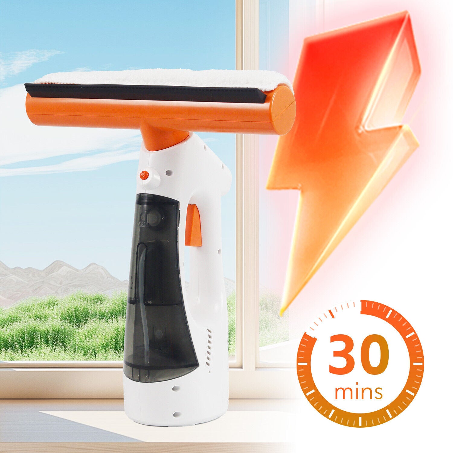 Cordless Window Vac Rechargeable Vacuum Cleaner Squeegee Cleaning Compact 130ML