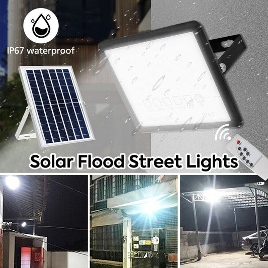 300W 200 LED Solar Light Flood Security Wall Yard Street Outdoor Garden Lamp