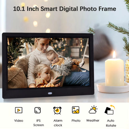 10.1 Inch Digital Photo Frame Desktop Electronic Album 1280*800 IPS Screen Supports Photo/ Video/ Music/ Clock/ Calendar