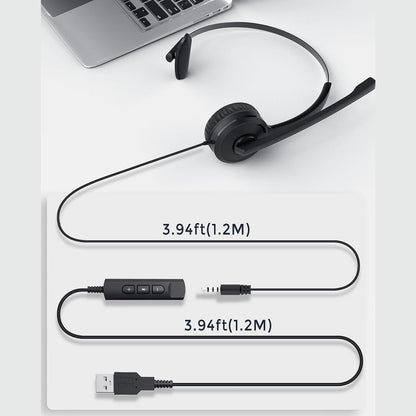 Single-Sided USB/3 5Mm Wired Headset with Microphone