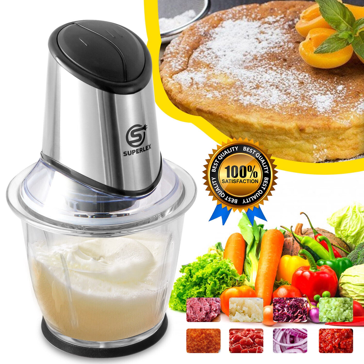 Mini Chopper Electric Blender& Food Processor Glass Mixer Garlic Spices Grinder