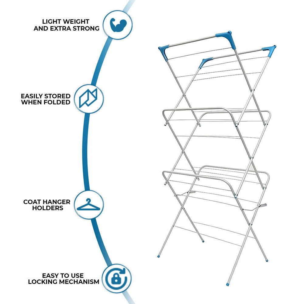 Airer Clothes Drying Rack Clothes Horse Non Slip Laundry Rack Indoor Outdoor