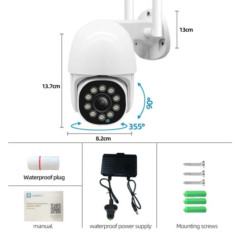 1080P IP Camera Wireless WIFI Outdoor CCTV HD PTZ Smart Home Security IR Cam UK - Scott3