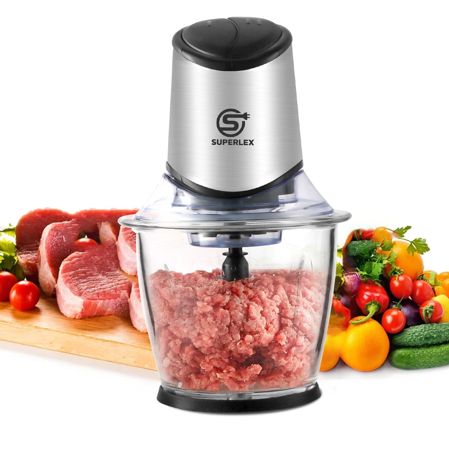 Mini Chopper Electric Blender& Food Processor Glass Mixer Garlic Spices Grinder