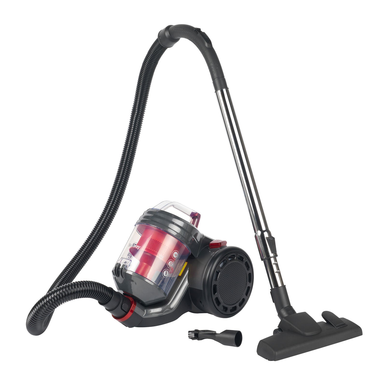 Beldray Cylinder Vacuum Cleaner Bagless Compact Vac Lite 700 W 2 L Black/Red