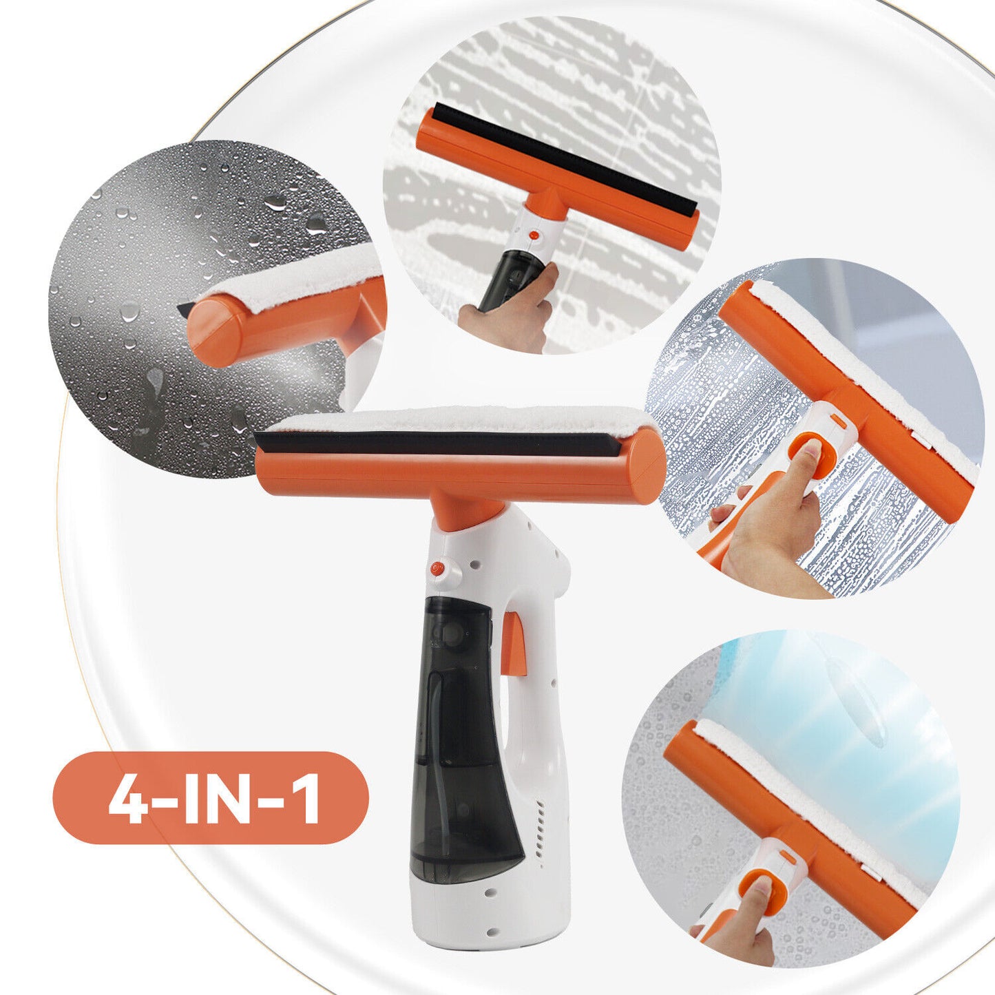 Cordless Window Vac Rechargeable Vacuum Cleaner Squeegee Cleaning Compact 130ML