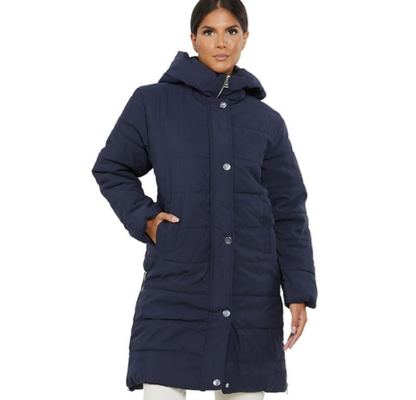 Womens Ladies Longline Hooded Jacket Long Sleeve Puffer Padded Bodywarmer Coat