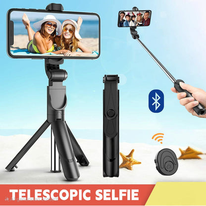 3 in 1 Bluetooth Selfie Stick for Iphone/Android with Remote Extendable Tripod