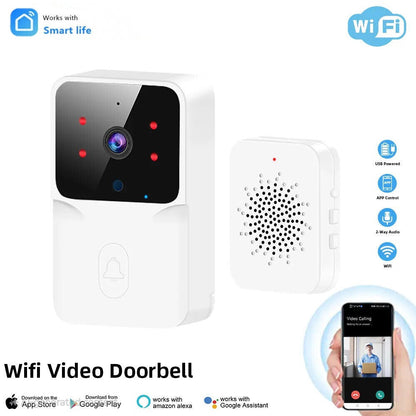 Wireless HD Camera Security Doorbell CCTV Home, PIR Motion Detection, with Alarm