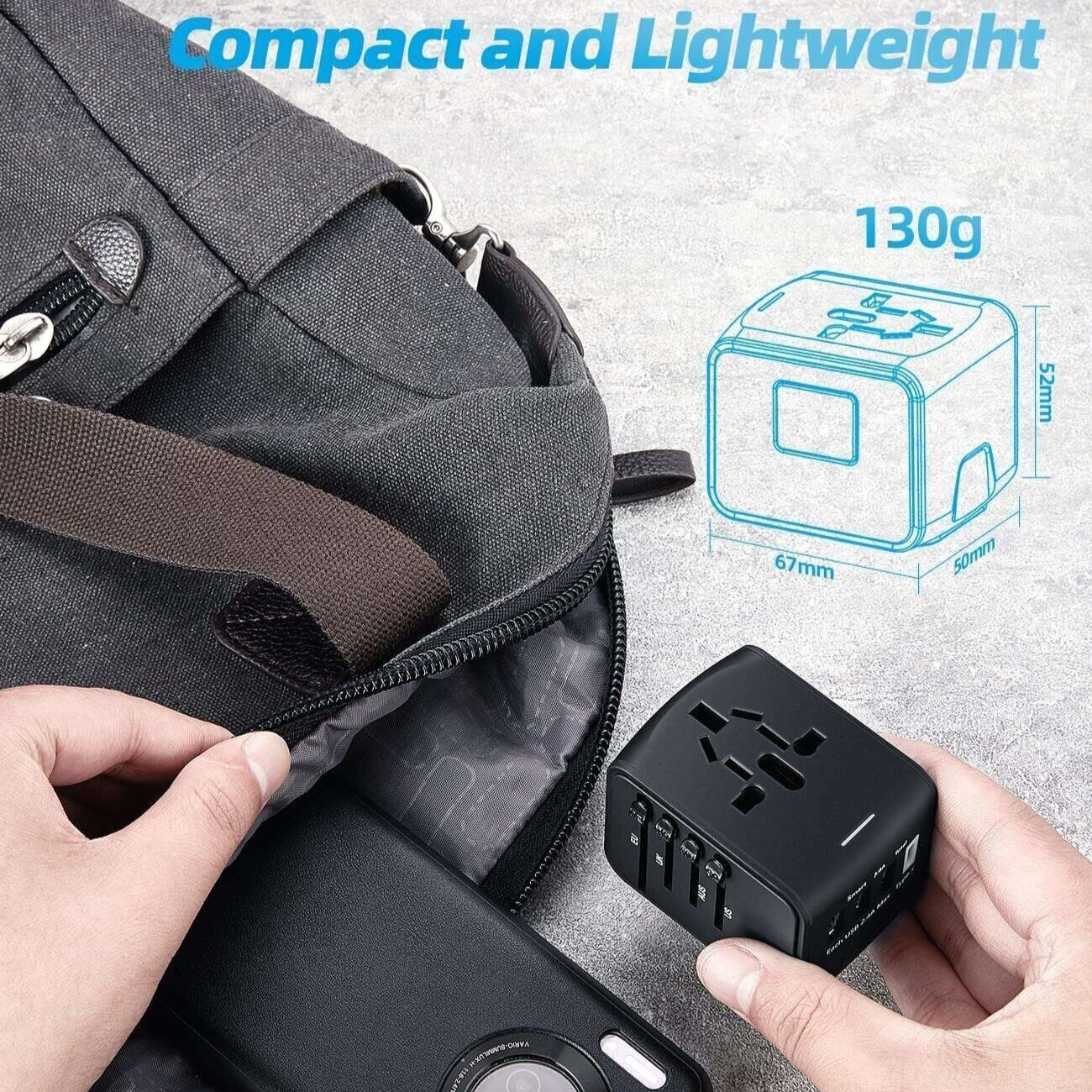 Universal Travel Adapter World Wide Use Multi Plug Charger UK EU AU US USB Ports