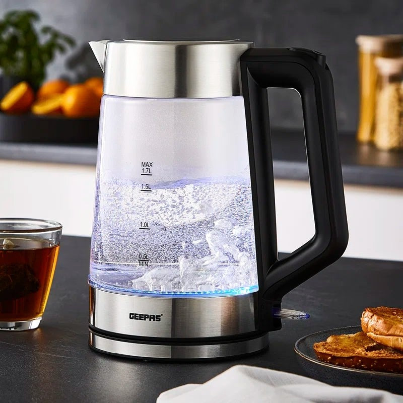 1.7L Illuminating Electric Glass Kettle 3000W Cordless - Scott3