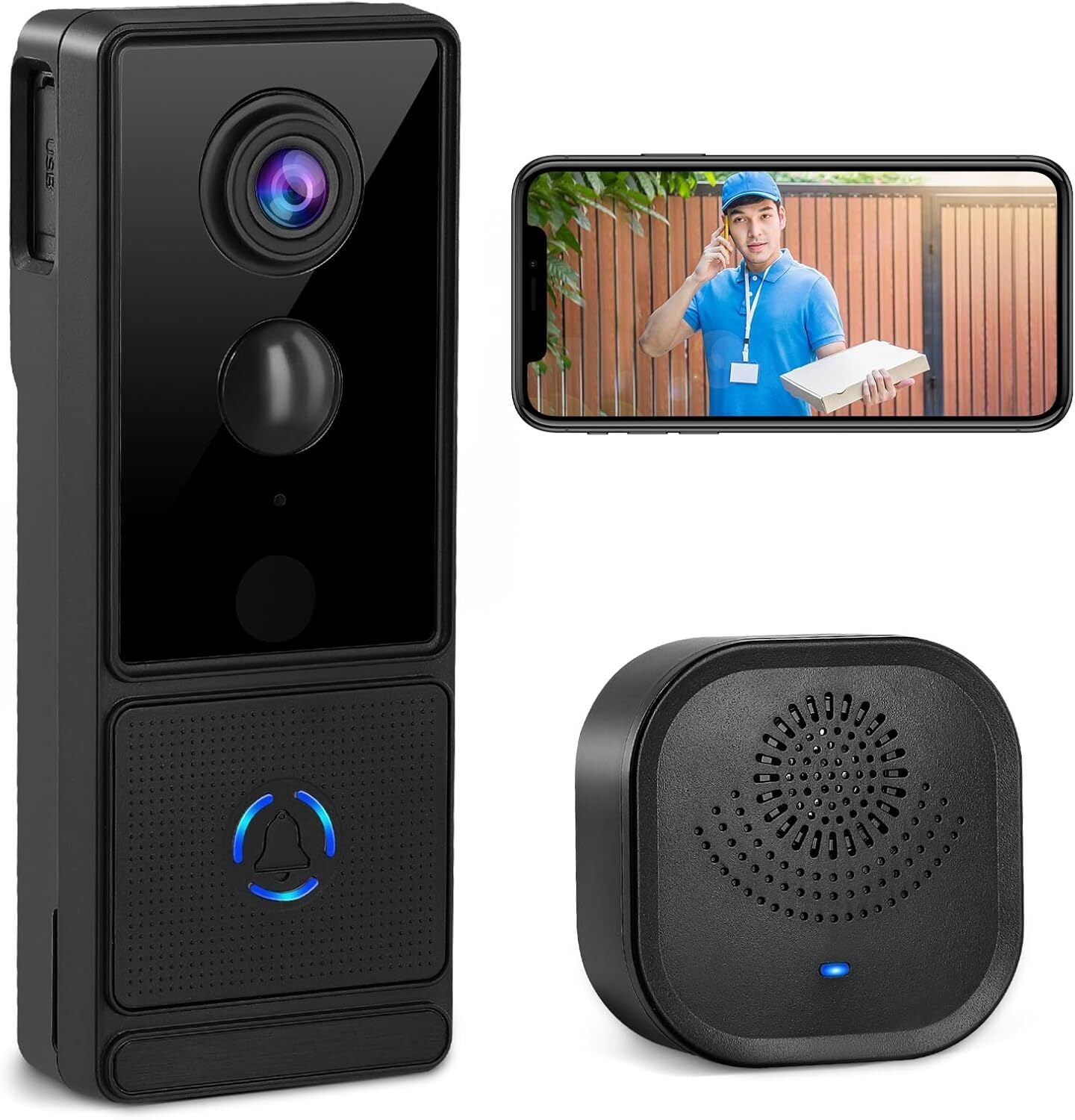 1080P Wireless Video Doorbell Smart Wifi Intercom Door Bell Ring Security Camera