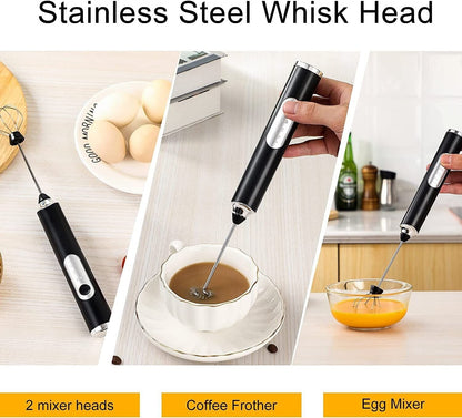 Rechargeable Electric Milk Coffee Frother Whisk Egg Beater Handheld Frappe Mixer