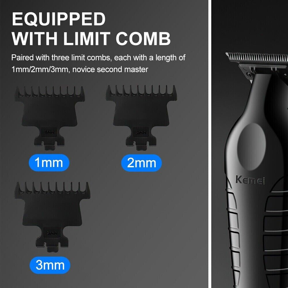 Hair Beard Trimmer Kemei Cordless Professional Barber Zero Gap Clipper