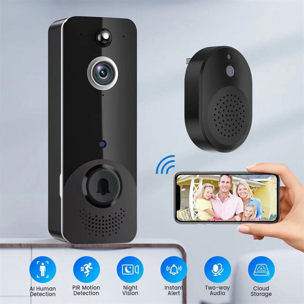 Wireless Wifi Video Doorbell Smart Phone Camera Door Bell Ring Intercom Security