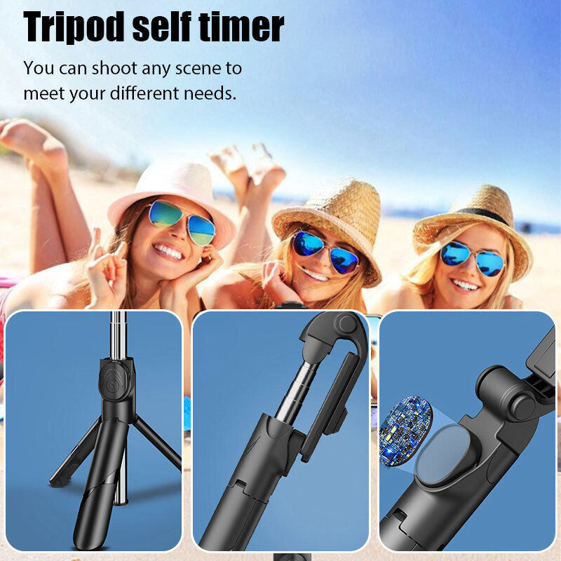 3 in 1 Bluetooth Selfie Stick for Iphone/Android with Remote Extendable Tripod