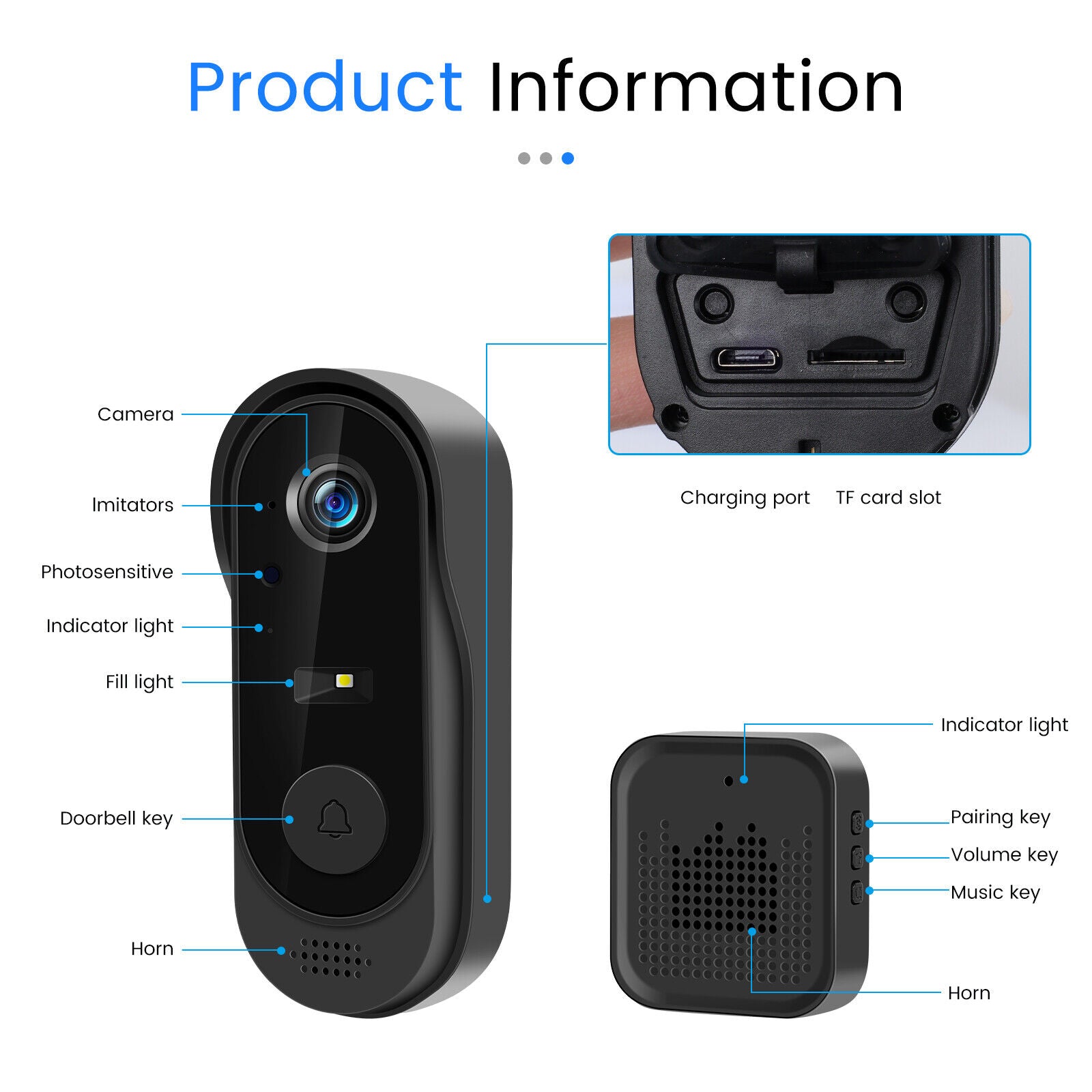 Smart Wireless Video Doorbell Phone Security Camera Wifi Door Bell Ring Intercom