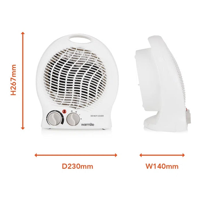 Thermo Fan Heater with 2 Heat Settings and Overheat Protection, 2000W