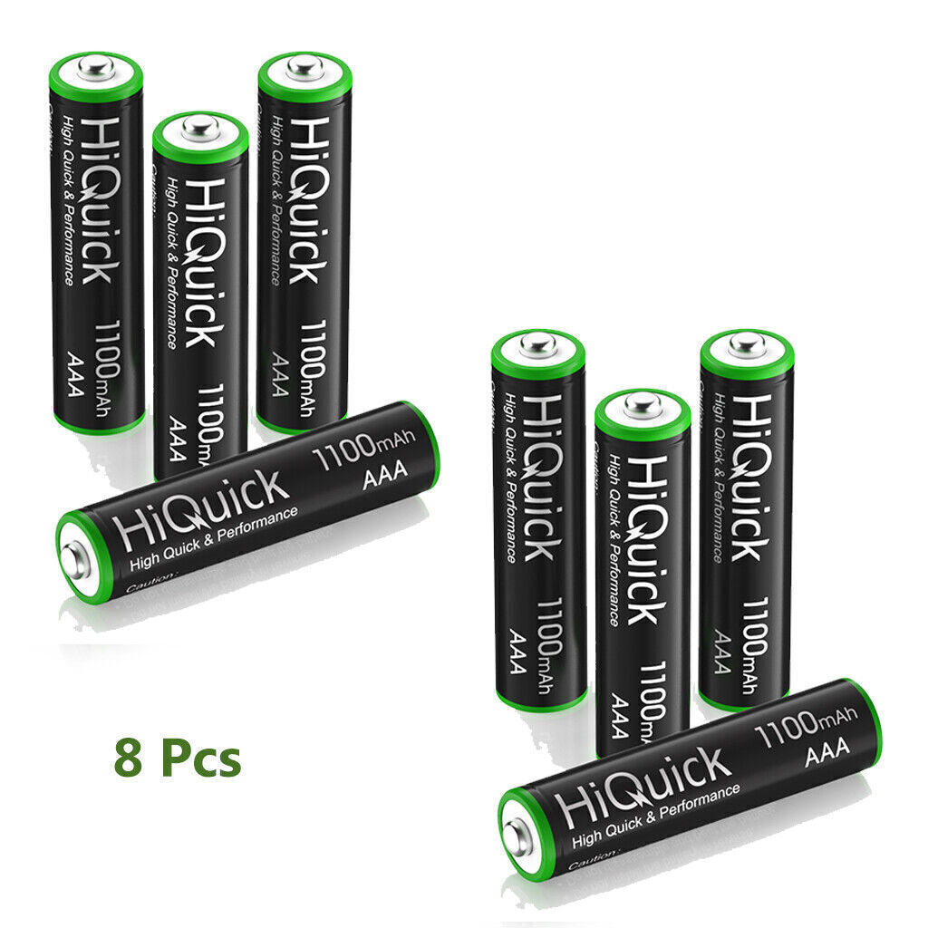 Hiquick AAA AA 1100Mah 2800Mah Rechargeable Battery / 8 Slots Charger Lot