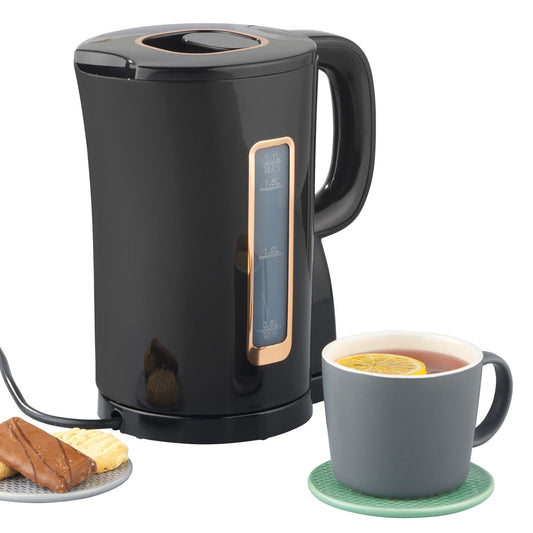 Progress Electric Jug Kettle Cordless Flip-Top Lid, Black & Gold 1.7L (Open Box)