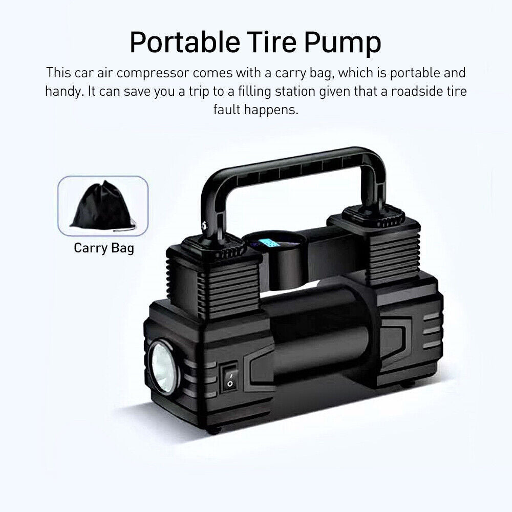 HEAVY DUTY 12V CAR TYRE ELECTRIC INFLATOR 150PSI AIR COMPRESSOR PUMP PORTABLE UK