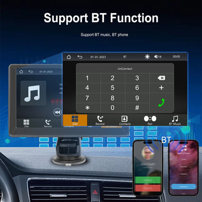 7" Wireless Apple Carplay Android Auto Portable Car Stereo Radio GPS Head Unit