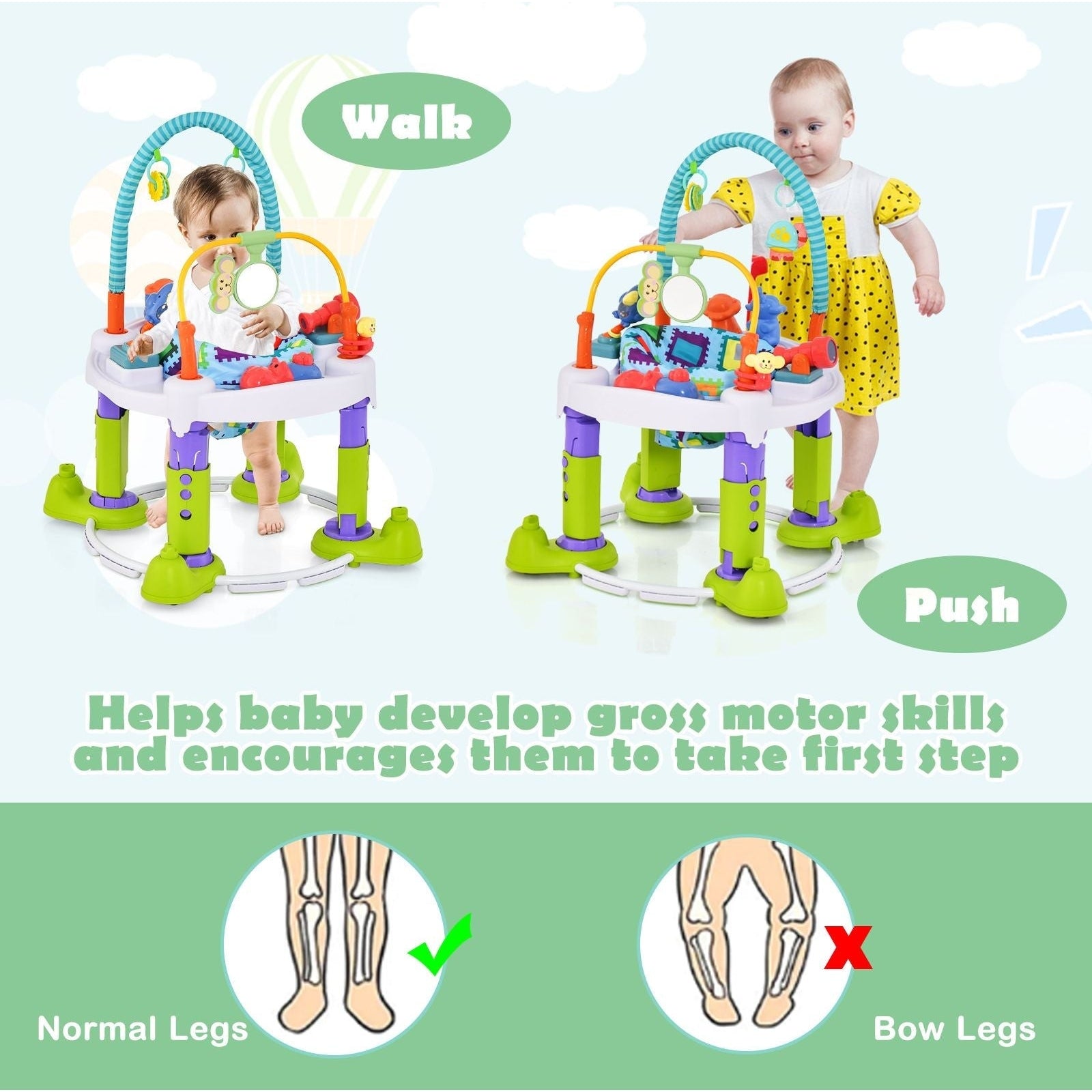 4 - In - 1 Baby Bouncer Activity Center with 3 Adjustable Heights - Scott3