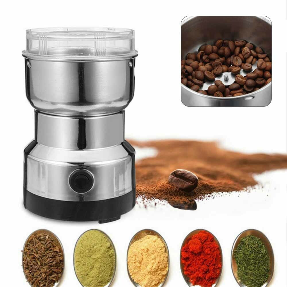 220V Electric Coffee Grinder Grinding Milling Nut Bean Spice Matte Blade Blender