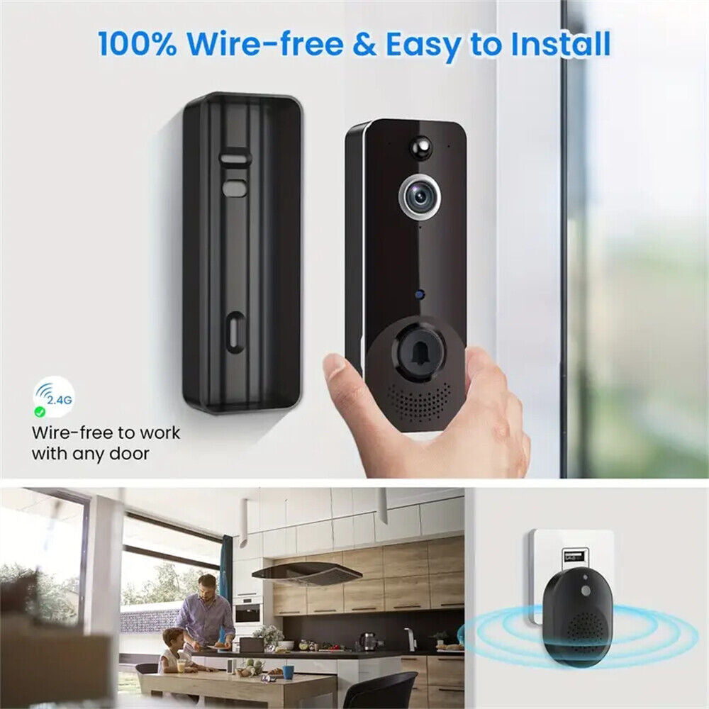 Wireless Wifi Video Doorbell Smart Phone Camera Door Bell Ring Intercom Security