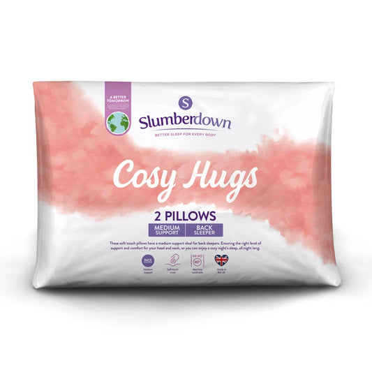 Cosy Hugs Medium Support Back Sleeper Machine Washable Pillow