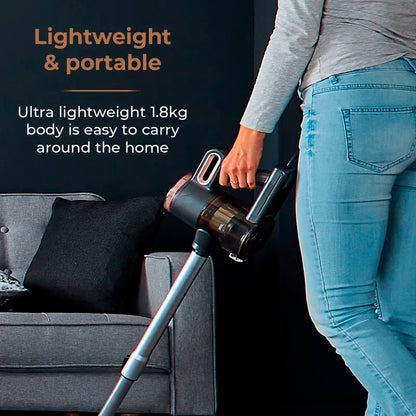 3-In-1 Vacuum Cleaner with Cyclonic Suction, Built-In HEPA 13 and Detachable Handheld Mode, Rose Gold