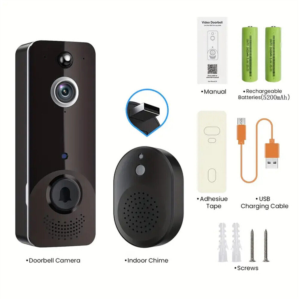 Wireless Wifi Video Doorbell Smart Phone Camera Door Bell Ring Intercom Security