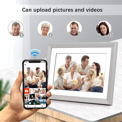 10.1-Inch Wifi Digital Photo Frame Cloud Digital Picture Frame TFT Screen Touch Control 16GB Storage Auto Rotation Share