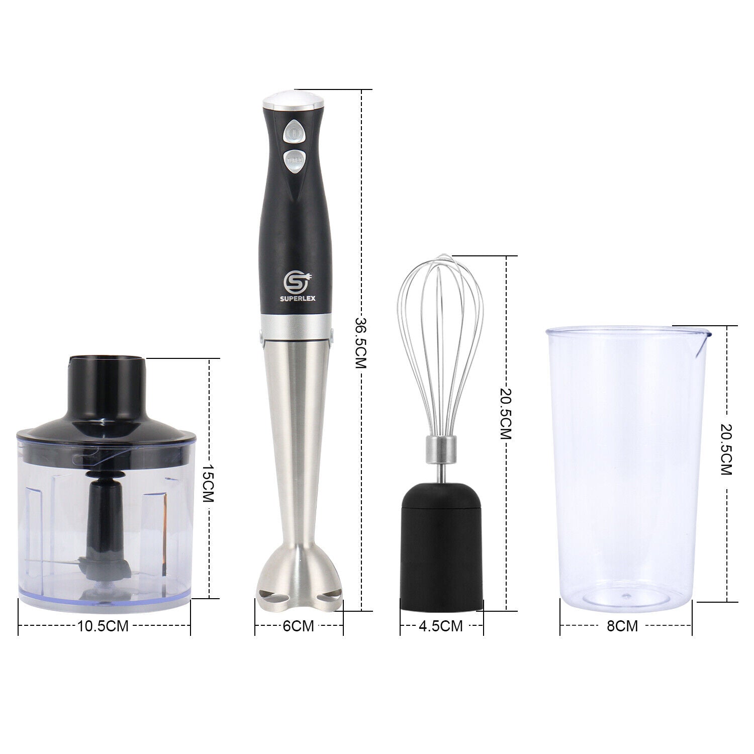 700W 4-In-1 Electric Blender Stick Food Processor Mixer Whisk & Chopper Handheld