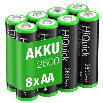 Hiquick AAA AA 1100Mah 2800Mah Rechargeable Battery / 8 Slots Charger Lot