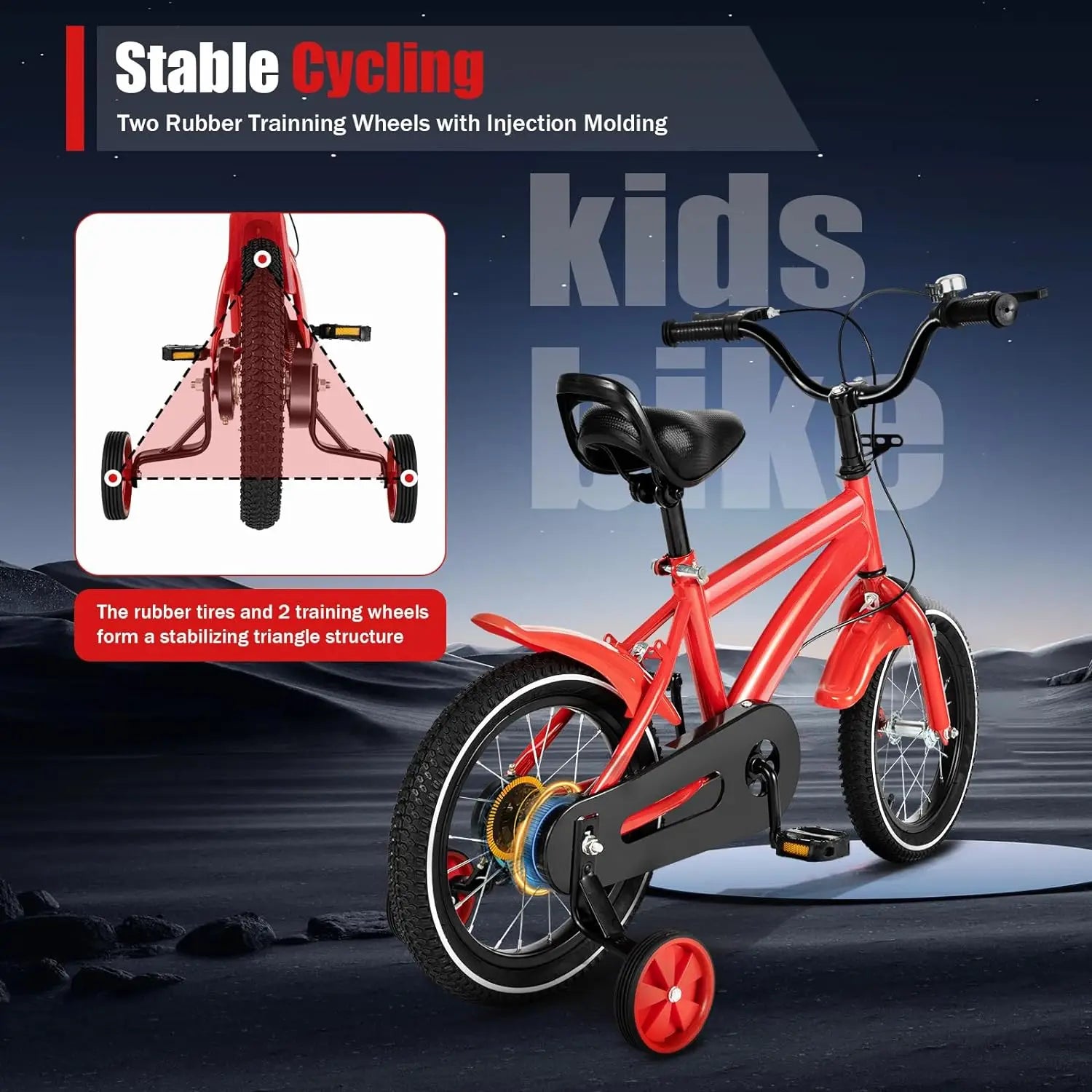 Kids Bike for Ages 3-6 Years Old Boys Girls 14 Inch Kid'S Bikes with Training Wheels High Carbon Steel Children'S Bicycle