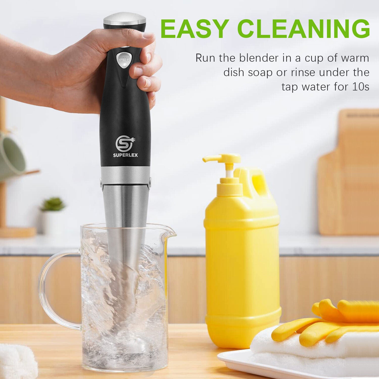 700W Electric Hand Held Blender Stick Food Processor Mixer Fruit Whisk 2-Speed