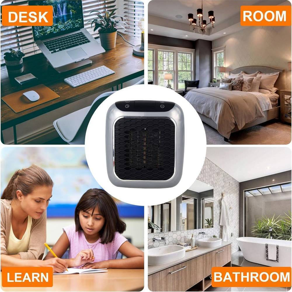 Electric Heater Fan Plug in Ceramic Space Heater Low Energy 2 Heatings +Remote