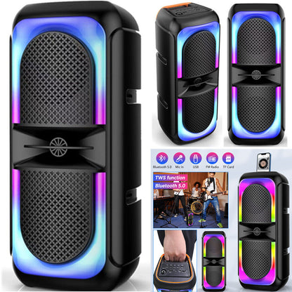 Wireless Bluetooth Party Speaker Subwoofer Bass Stereo Outdoor FM TWS USB RGB