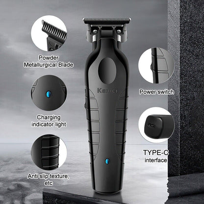 Hair Beard Trimmer Kemei Cordless Professional Barber Zero Gap Clipper