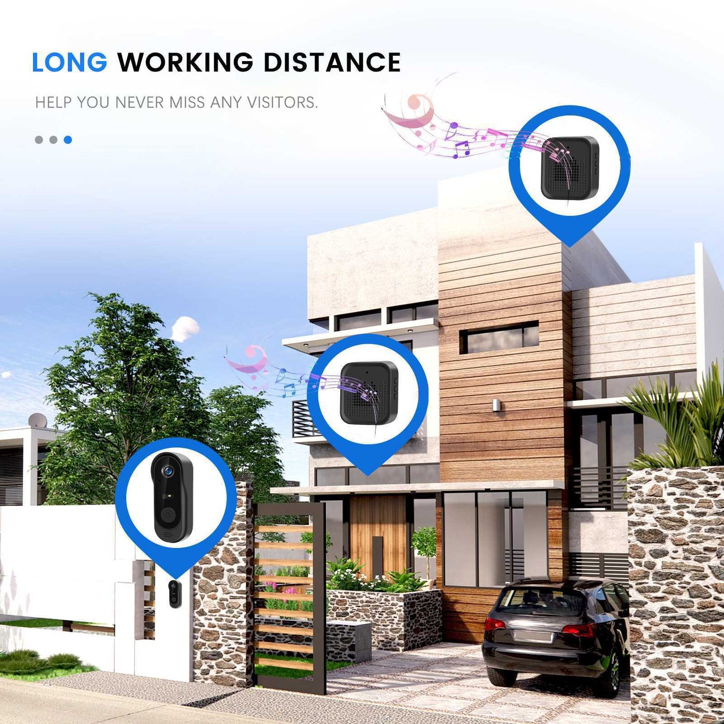 Smart Wireless Video Doorbell Phone Security Camera Wifi Door Bell Ring Intercom