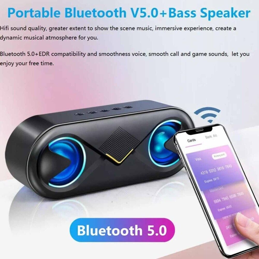 High Bass Ultra Loud Bluetooth Speakers Portable Wireless Speaker Outdoor Newest