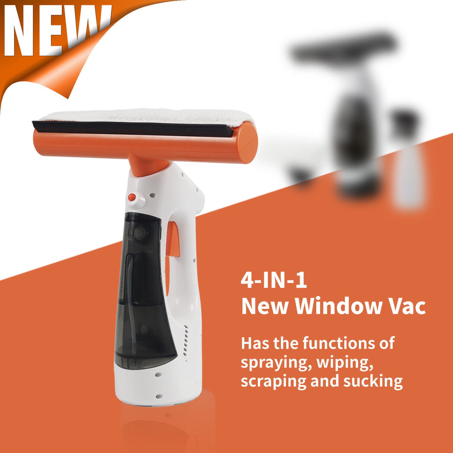 Cordless Window Vac Rechargeable Vacuum Cleaner Squeegee Cleaning Compact 130ML