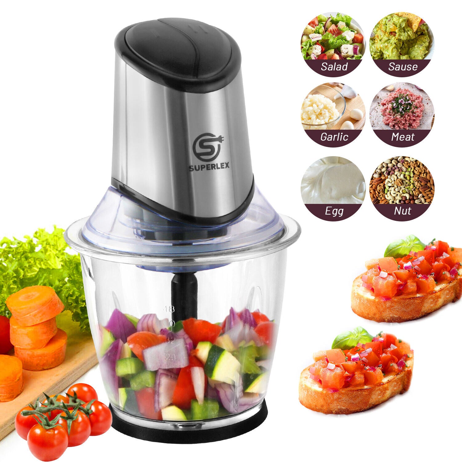 Mini Chopper Electric Blender& Food Processor Glass Mixer Garlic Spices Grinder