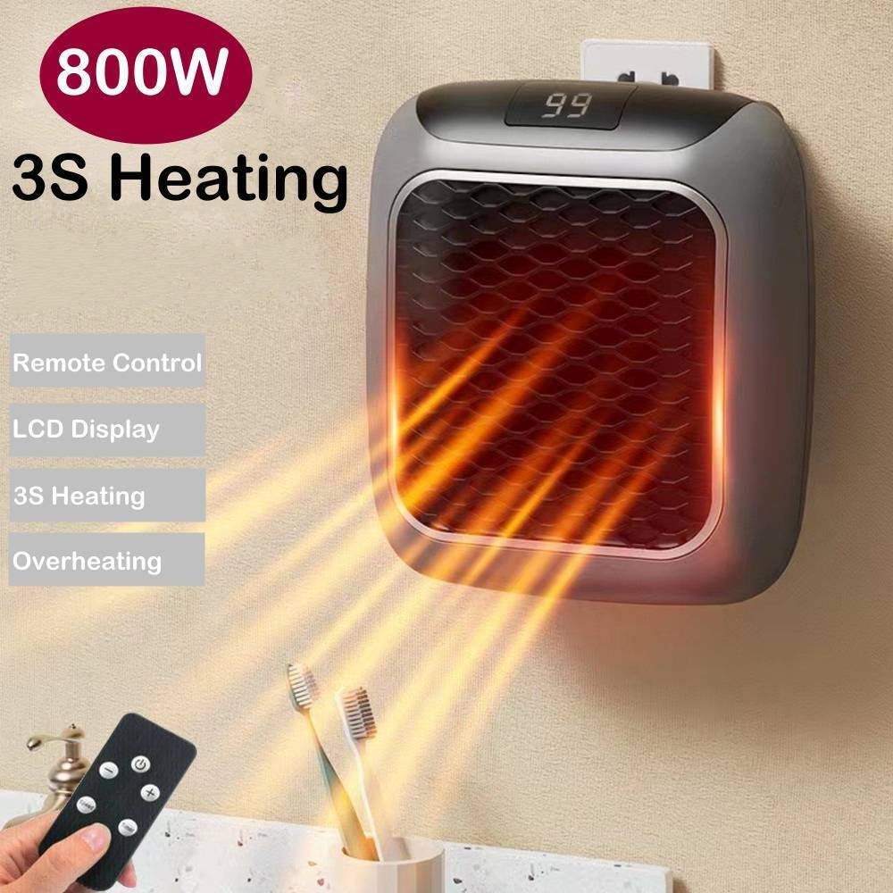 Electric Heater Fan Plug in Ceramic Space Heater Low Energy 2 Heatings +Remote