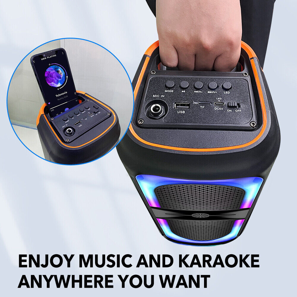 Wireless Bluetooth Party Speaker Subwoofer Bass Stereo Outdoor FM TWS USB RGB