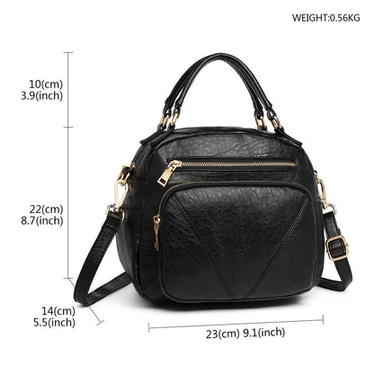 Ladies Bowler Shoulder Cross Body Bag Women Faux Leather Tote Handbag