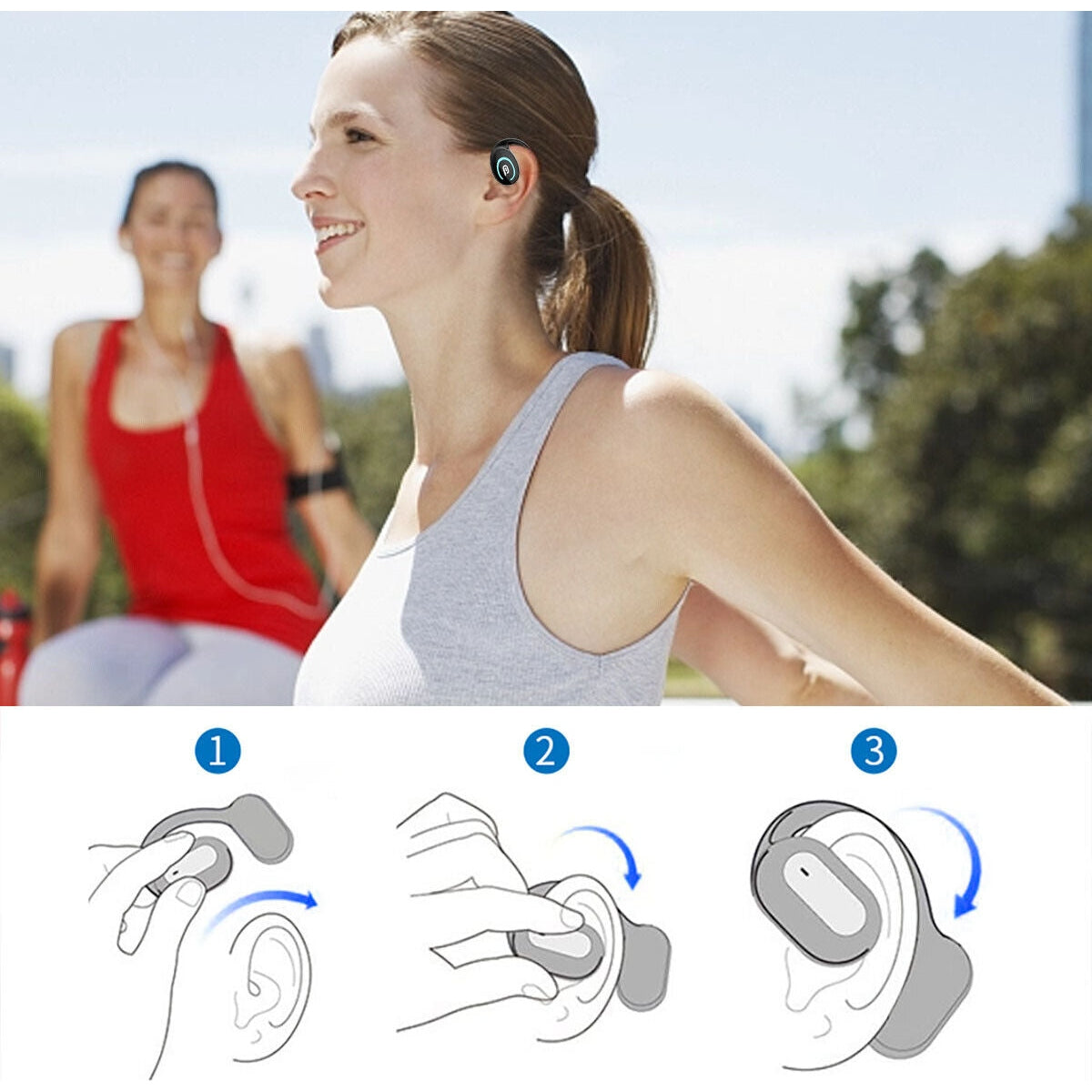 Open Ear Bluetooth Headset Air Conduction Headphones Wireless Earphones Sports