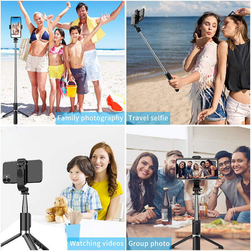 3 in 1 Bluetooth Selfie Stick for Iphone/Android with Remote Extendable Tripod