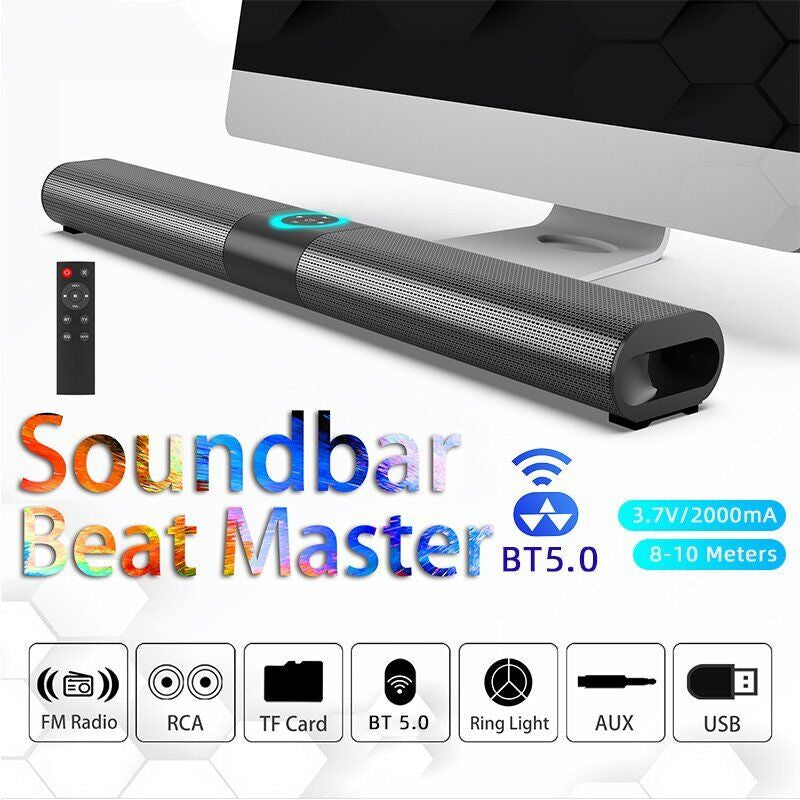 TV Sound Bar Home Theater Subwoofer Bluetooth Soundbar Wireless Wired Speaker UK